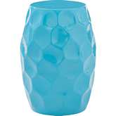 Soleil Side Table in Hammered Teal Aluminum