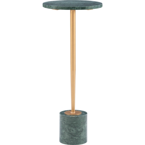 Justine Drink Side Table Marble & Gold Metal