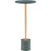 Justine Drink Side Table Marble & Gold Metal