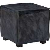 Decter Ottoman in Grey Leather