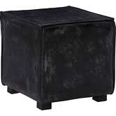 Decter Ottoman in Black Leather