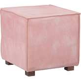 Decter Ottoman in Pink Leather