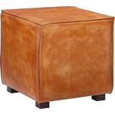 Decter Ottoman in Tan Leather