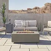 Aegean 42" Propane or Natural Gas Fire Pit Table in Mist Gray Steel