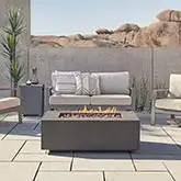 Aegean 42" Propane or Natural Gas Fire Pit Table in Weathered Slate Steel