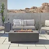 Aegean 50" Propane or Natural Gas Fire Pit Table in Weathered Slate Steel