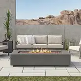 Aegean 70" Propane or Natural Gas Fire Pit Table in Weathered Slate Steel