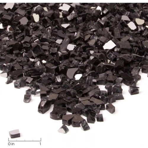 Black Reflective Chips Fire Glass Filler