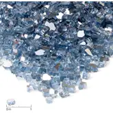 Blue Reflective Chips Fire Glass Filler