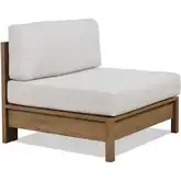 Stratton Outdoor Armless Accent Chair in Beechwood Aluminum & Oat Sunbrella&reg;