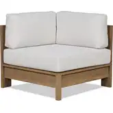 Stratton Outdoor Corner Chair in Beechwood Aluminum & Oat Sunbrella&reg; Cushion