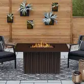 Calvin 52" Propane Fire Pit Table with Hidden Tank in Bronze Coral Metal