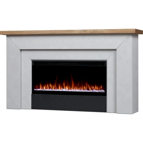 Malie 68" Smart Landscape Electric Fireplace in Venetian Gray & Wood