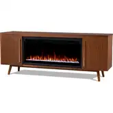 Morris 72" Smart Landscape TV Stand with Electric Fireplace in Vintage Black Maple