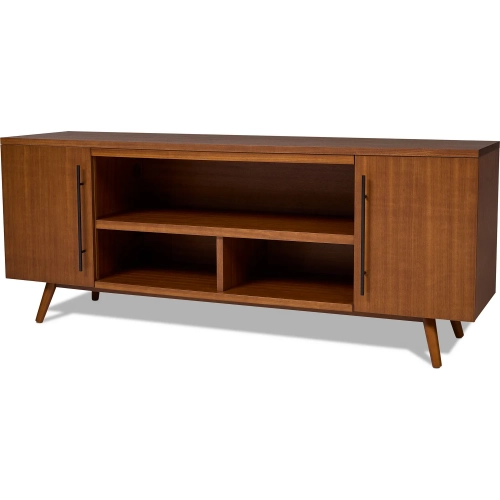 Morris 72" TV Stand in Vintage Black Maple Finish Wood