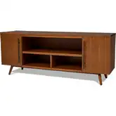 Morris 72" TV Stand in Vintage Black Maple Finish Wood