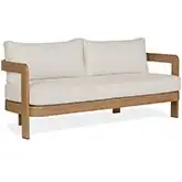 Arlo 73" Outdoor Sofa in Weathered Lakewood Metal & Off White Fabric