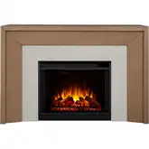 Brooks 64" Grand Electric Fireplace in Classic White Oak Wood