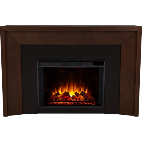 Brooks 64" Grand Electric Fireplace in Dark Clove Brown Wood