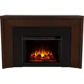Brooks 64" Grand Electric Fireplace in Dark Clove Brown Wood