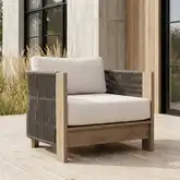 Stratton Outdoor Accent Lounge Chair in Beechwood Aluminum & Oat Sunbrella&reg;