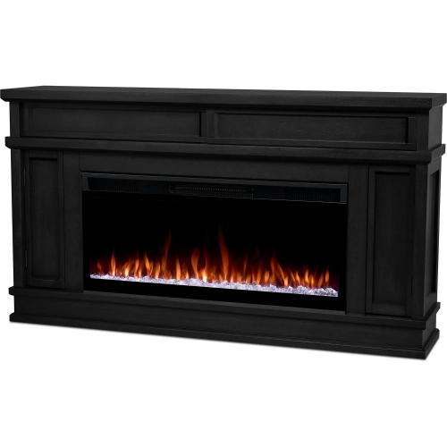 Torrey 60" Smart Landscape Electric Fireplace TV Stand in Black Wood