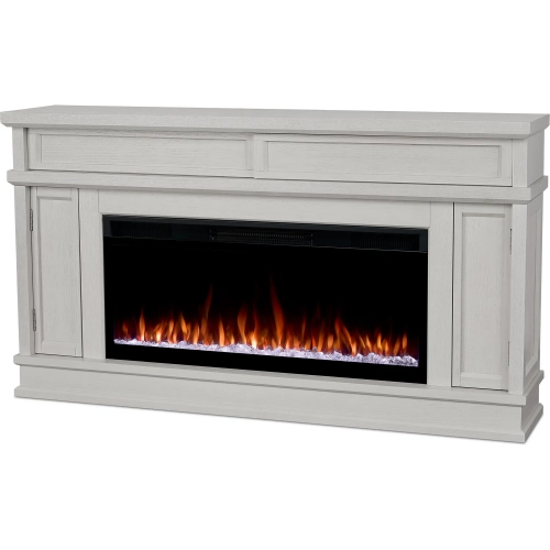 Torrey 60" Smart Landscape Electric Fireplace TV Stand in Bone White Wood