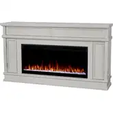 Torrey 60" Smart Landscape Electric Fireplace TV Stand in Bone White Wood