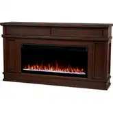 Torrey 60" Smart Landscape Electric Fireplace TV Stand in Dark Walnut Wood