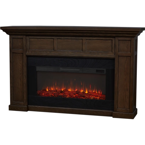 Alcott 75" Landscape Electric Fireplace in Aged Barrel Wood