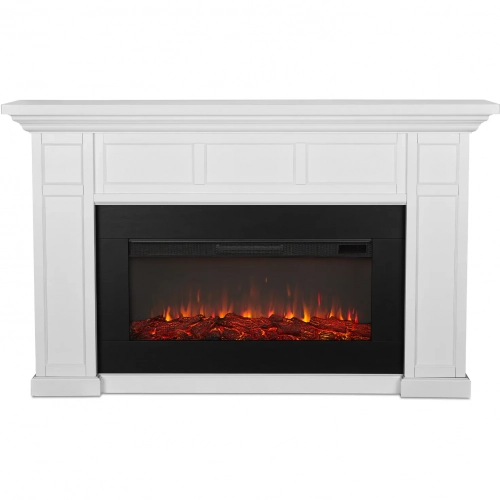 Alcott 75" Landscape Electric Fireplace in White Wood