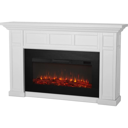 Alcott 75" Landscape Electric Fireplace in White Oak Wood
