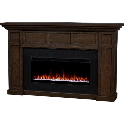 Alcott 75" Smart Landscape Electric Fireplace in Aged Barrel Wood