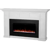 Alcott 75" Smart Landscape Electric Fireplace in White Wood