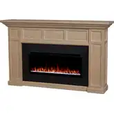 Alcott 75" Smart Landscape Electric Fireplace in White Oak Wood