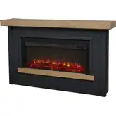 Bernice 67" Landscape Electric Fireplace in Charcoal & Wood