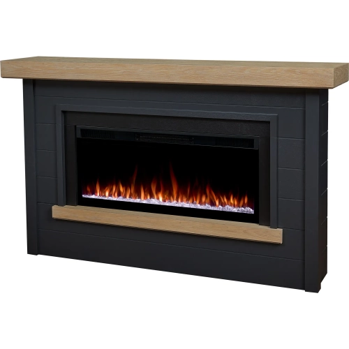 Bernice 67" Smart Landscape Electric Fireplace in Charcoal & Wood