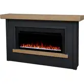 Bernice 67" Smart Landscape Electric Fireplace in Charcoal & Wood