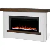 Bernice 67" Smart Landscape Electric Fireplace in White & Wood