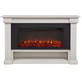 Bristow Landscape Electric Fireplace in Bone White Wood