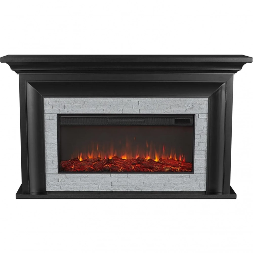 Sonia Landscape Electric Fireplace in Black & Faux Brick