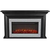 Sonia Landscape Electric Fireplace in Black & Faux Brick