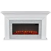 Sonia Landscape Electric Fireplace in White & Faux Brick