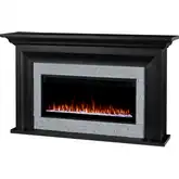 Sonia 69" Smart Landscape Electric Fireplace in Black Wood & Faux Brick