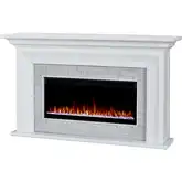 Sonia 69" Smart Landscape Electric Fireplace in White Wood & Faux Brick
