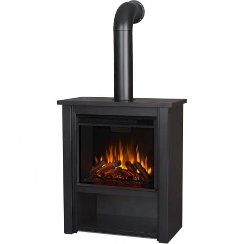 Hollis Electric Fireplace in Powder Coated Black Steel