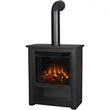 Hollis Electric Fireplace in Powder Coated Black Steel