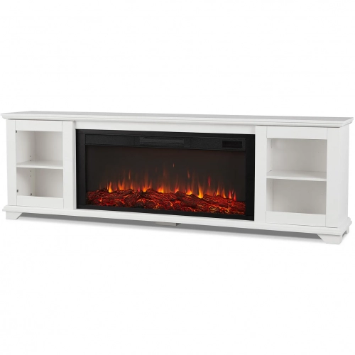 Benjamin Landscape Media Electric Fireplace in White Wood