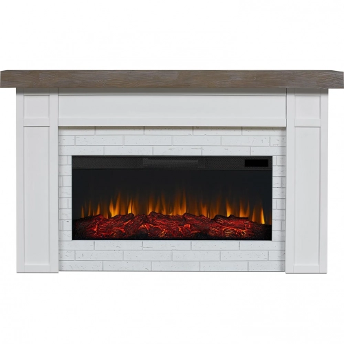 Cravenhall Landscape Electric Fireplace in White & Wood