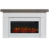 Cravenhall Landscape Electric Fireplace in White & Wood